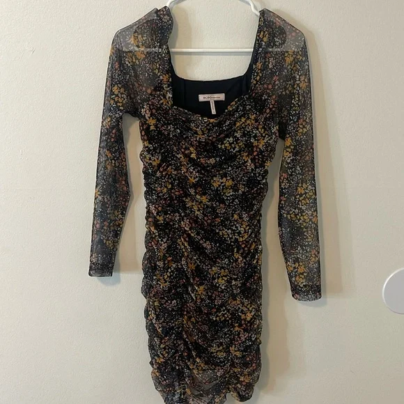 black mini dress with gold Marissa Gold and Black Floral Mini Dress - M Size - Women's Dresses